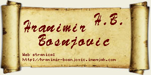 Hranimir Bošnjović vizit kartica